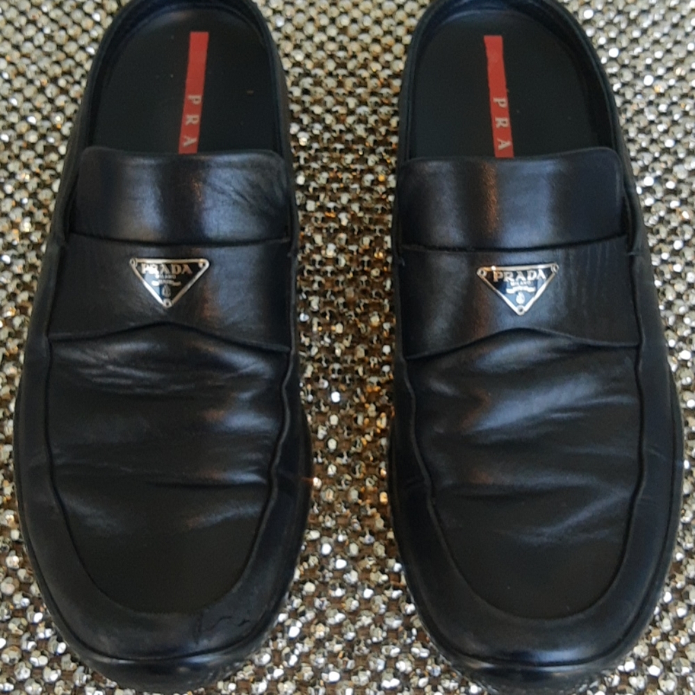 Prada Leather Slip Ons Mules